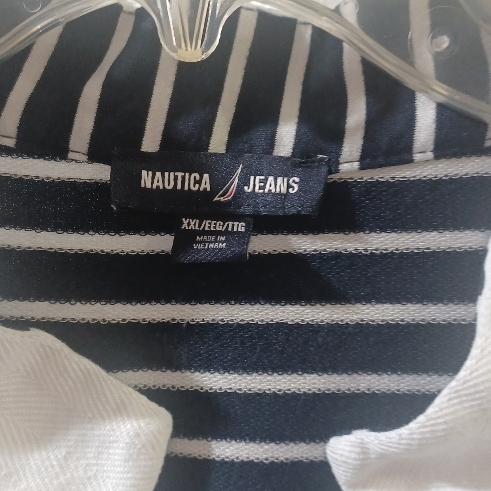 Nautica Navy and White Striped Sleeveless Dress - Picture 2 of 6